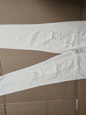 Lucky Brand White Ripped Skinny Jeans